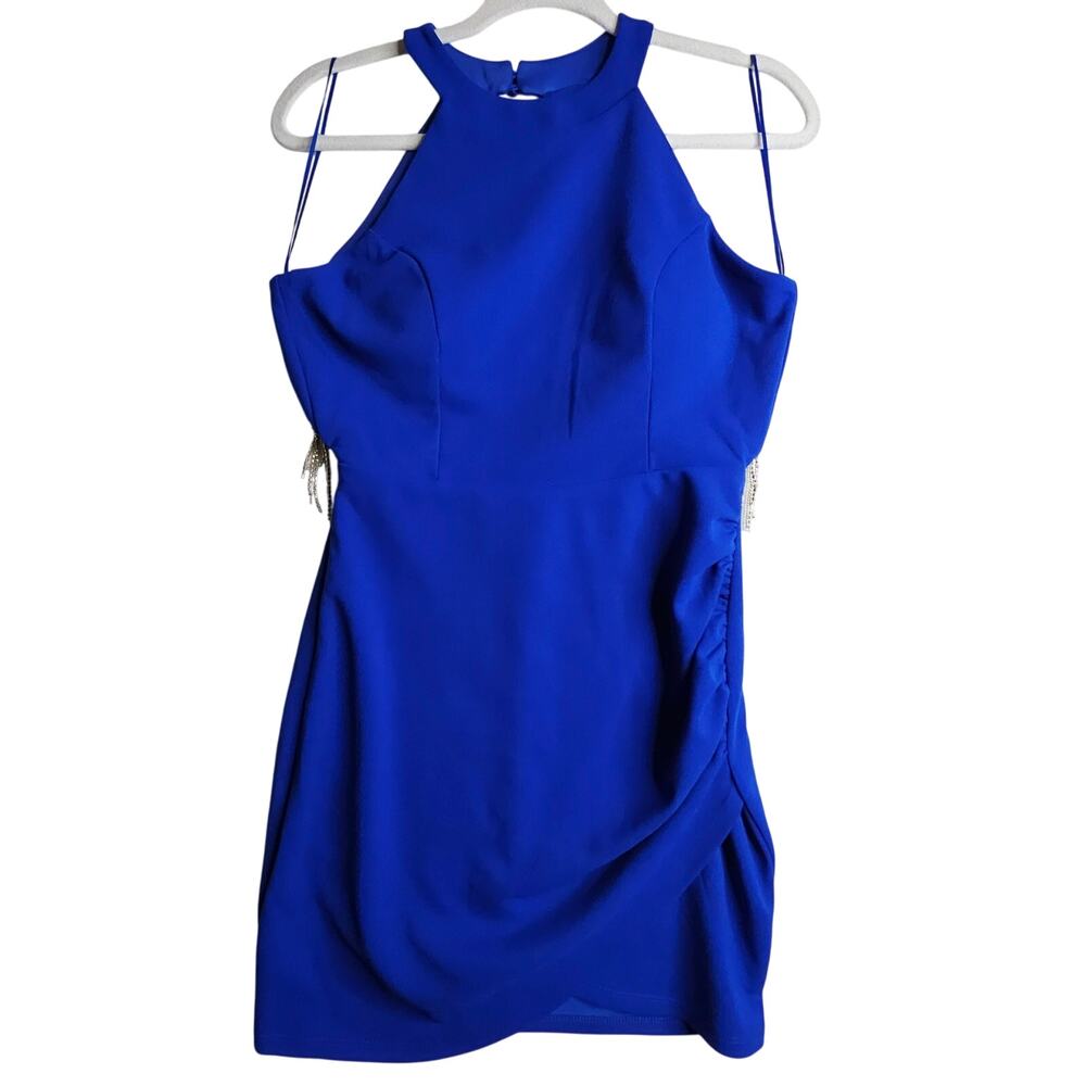 Cobalt Bright Blue SzM NWT Sexy W Rhinestones Dress by Sincerely Jules Party Fun - Picture 2 of 14